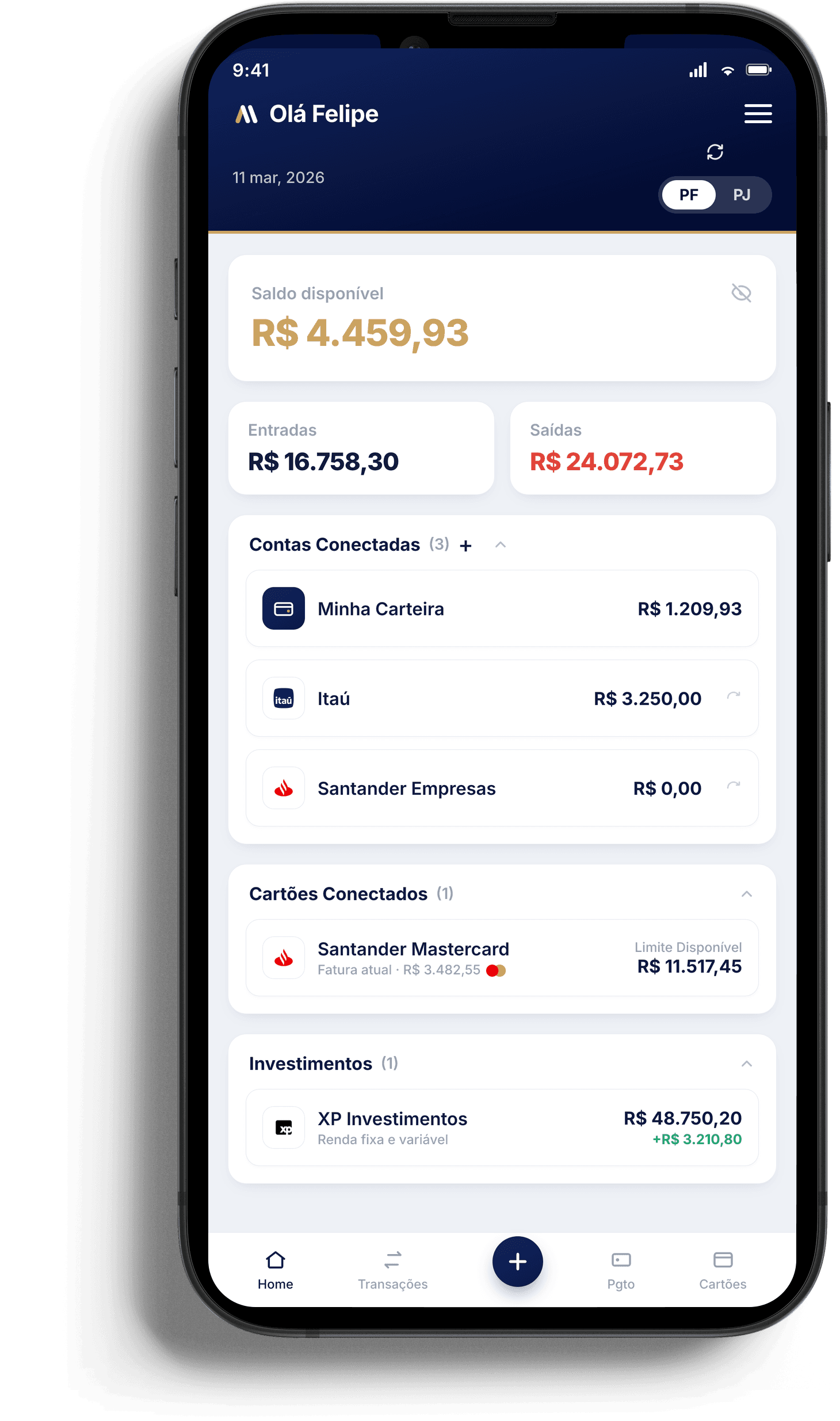 App ALL no celular — em sincronia com o portal
