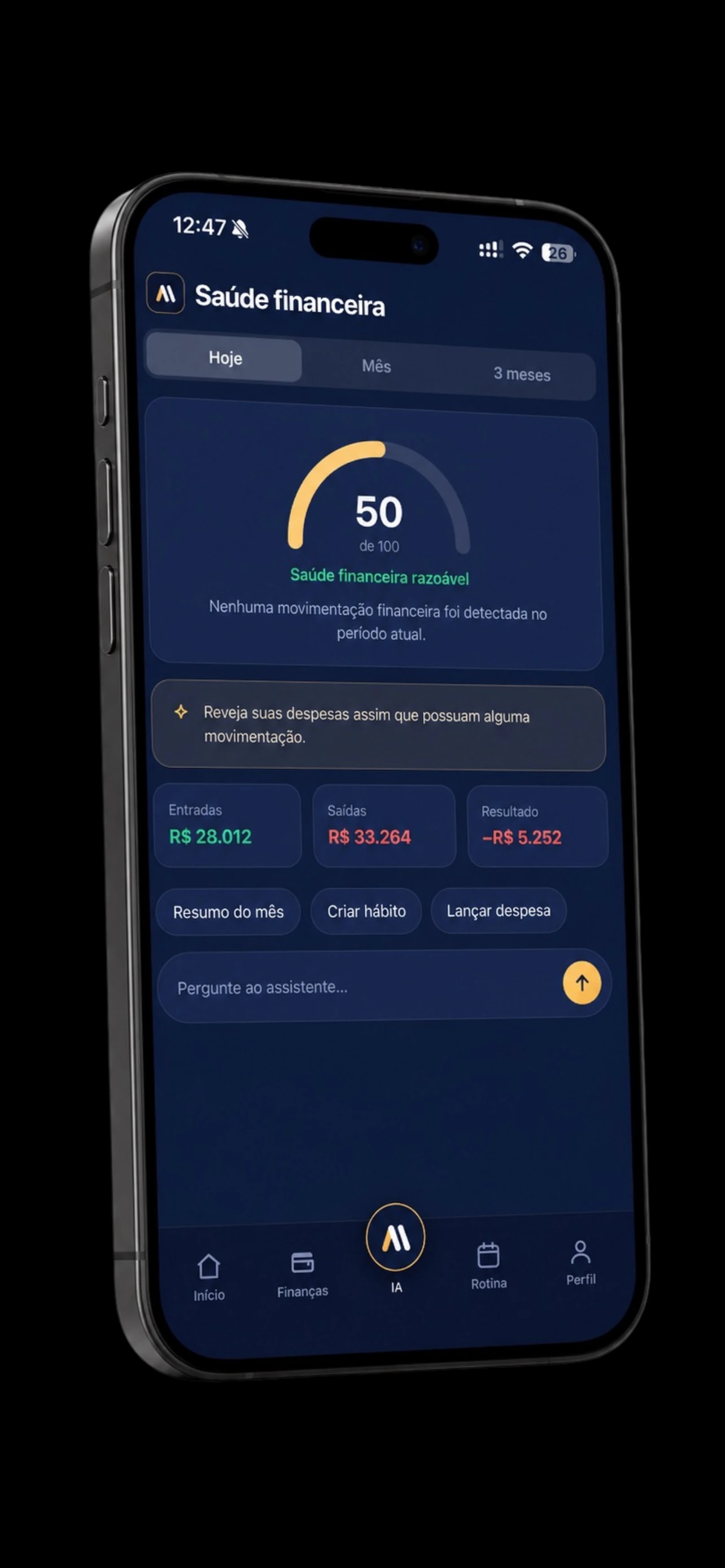 App ALL — Saúde Financeira: Score Financeiro ALL, entradas, saídas e para onde foi o dinheiro