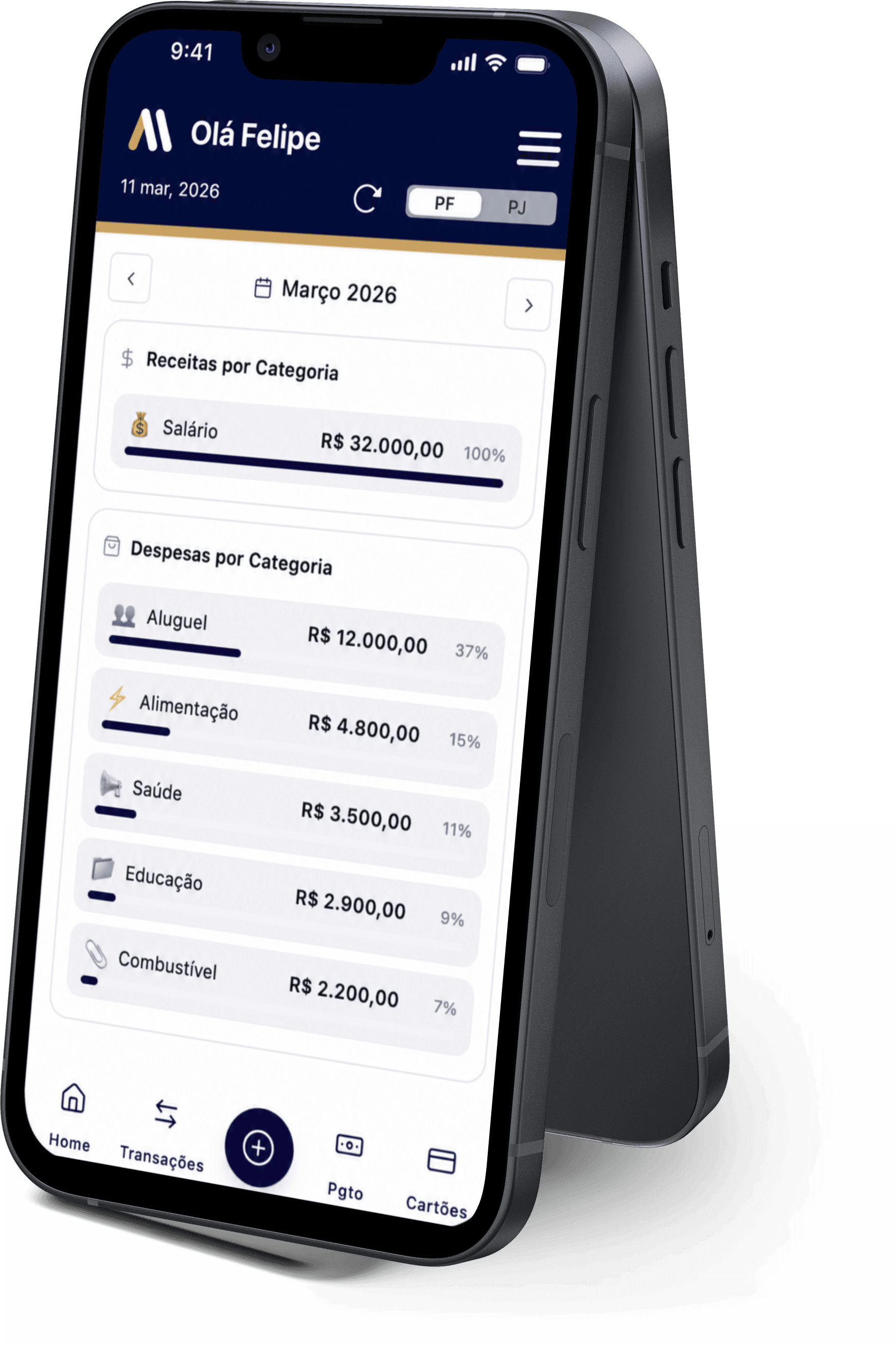 App ALL — receitas e despesas por categoria, organizadas automaticamente pela IA